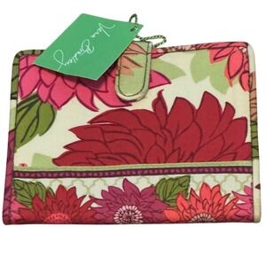 Vera Bradley Passport Cover ID Card Hello Dahlia Print Pink Green Red